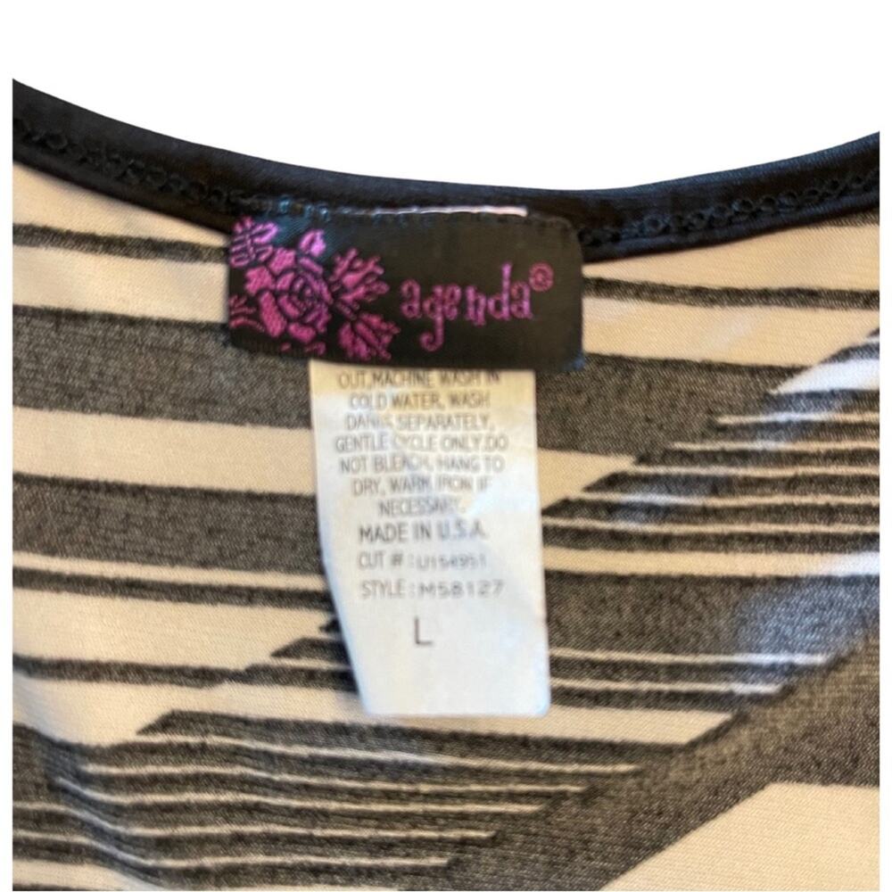 Agenda top dolman comfy elastic waist flattering contemporary print Size L - Picture 3 of 3